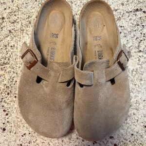 Birkenstock Boston Suede Clogs with Buckle